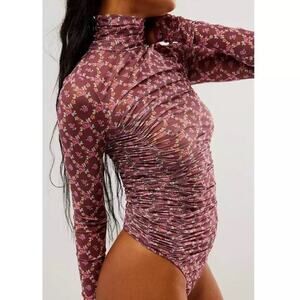 🆕FREE PEOPLE Intimately Bodysuit Printed Mesh SZ XS NEW